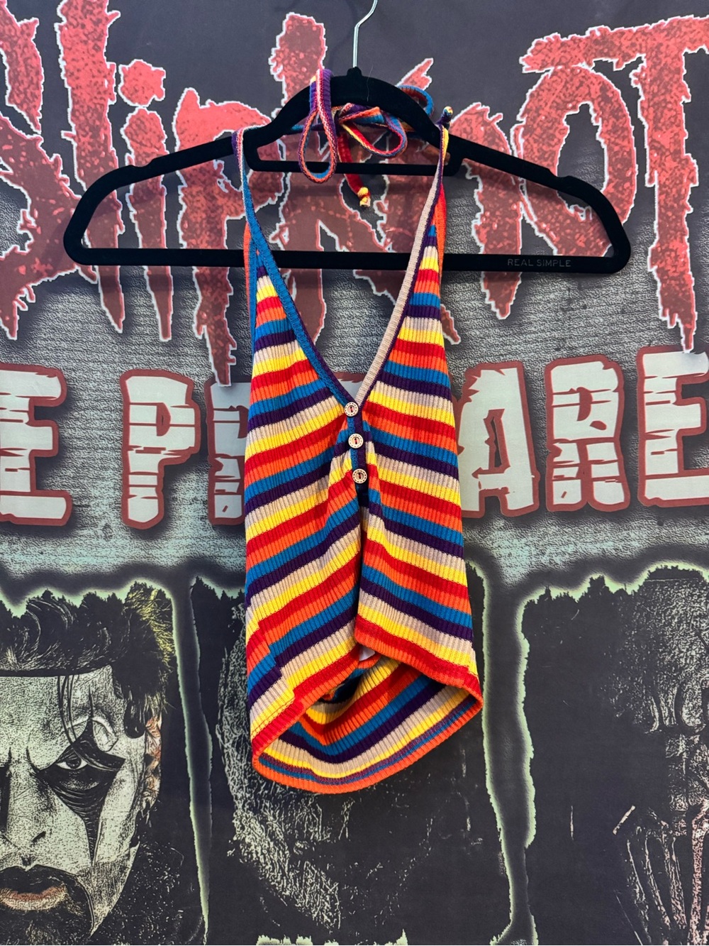 Dolls Kill Better Be Rainbow Stripe Halter Top